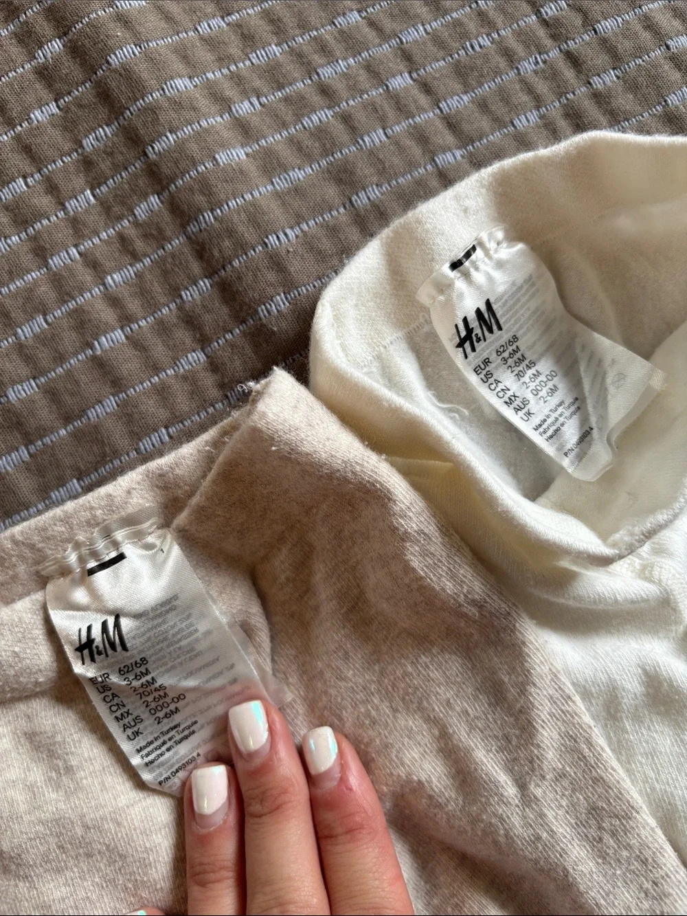 Set of 2 H&M Tights White Beige 3-6 Mo